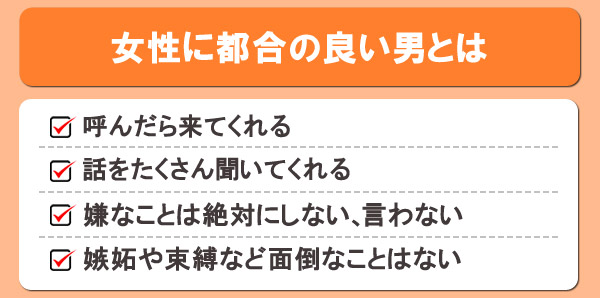 女性に都合の良い男とは